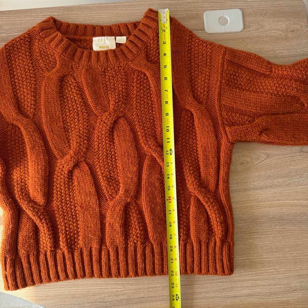 Maeve Boxy Cable Knit Sweater XS - Picture 9 of 15